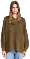 Free People Maisie Oversize Sweater In Olive Fudge Combo