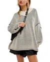 Free People Maisie Oversize Sweater In Ivory Black