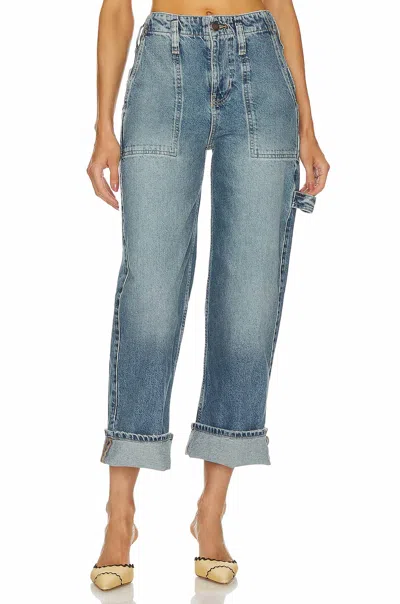 Free People Major Leagues Mid Rise Cuffed Jean In Multi