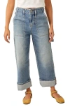 Free People Major Leagues Wide Leg Crop Jeans In Envy