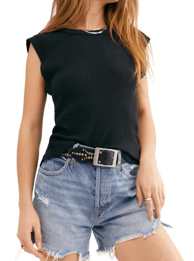 Free People Makai Cut Off Short In Shout And Twist In Black