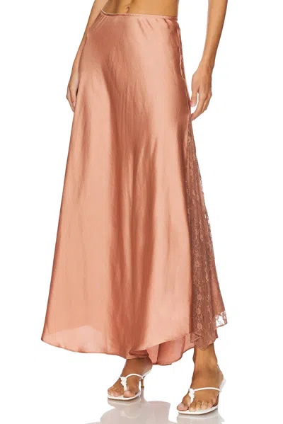 Free People Make You Mine Slip Skirt In Cafe Latte