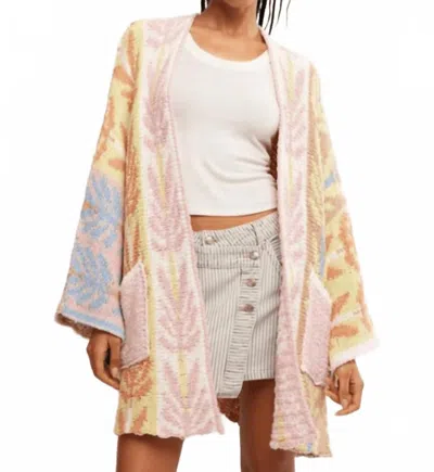 Free People Mallorca Cardigan In Spring Breeze Combo In Green