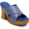 Free People Mallory Platform Slide Sandal In Seascape