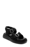 Free People Women's Mandi Square Toe Raffia Sandals In Black