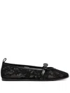 Free People Mesh Mania Ballet Flats Black In Black
