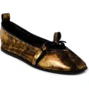 Free People Mania Bow Ballet Flat In Bronze Age Metallice