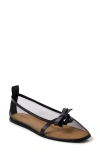 Free People Mania Mesh Bow Flat In Black Mesh