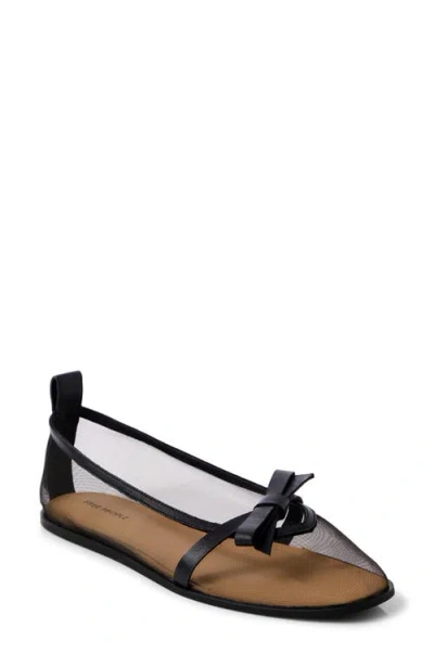 Free People Mania Mesh Bow Flat In Black Mesh