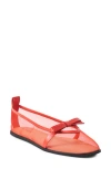 Free People Mania Mesh Bow Flat In Red Mesh