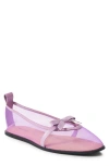 Free People Mania Mesh Bow Flat In Stormy Lavender Mesh