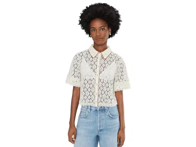 Free People Mannie Lace Button-down In White