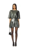 Free People Manuka Sequin Mini Dress In Gunmetal