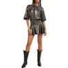 Free People Manuka Sequin-embellished Tulle Mini Dress In Silver