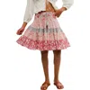 Free People Many Layers Mixed Print Tiered Cotton Skirt In Multi