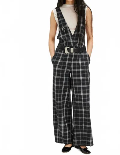 Free People Mara Menswear Overalls In Black Combo