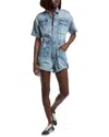 Free People Marci Cotton Denim Romper In Blue