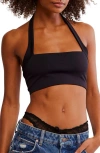 Free People Margo Seamless Halter Bralette In Black