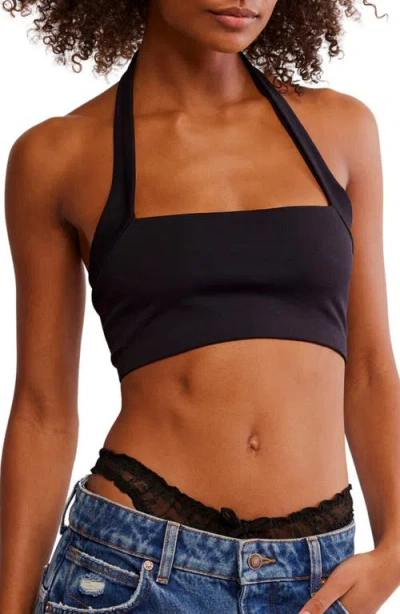 Free People Margo Seamless Halter Bralette In Black