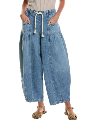 Free People Margo Wide Barrel Sky Pull-on Jean In Blue