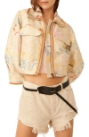 FREE PEOPLE MARGOT FLORAL EMBROIDERED CROP JACKET
