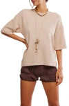 Free People Margot Oversize Short Sleeve Sweater In Animal Print