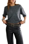 Free People Margot Oversize Short Sleeve Sweater In Gray
