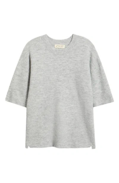 Free People Margot Oversize Short Sleeve Sweater In Gray