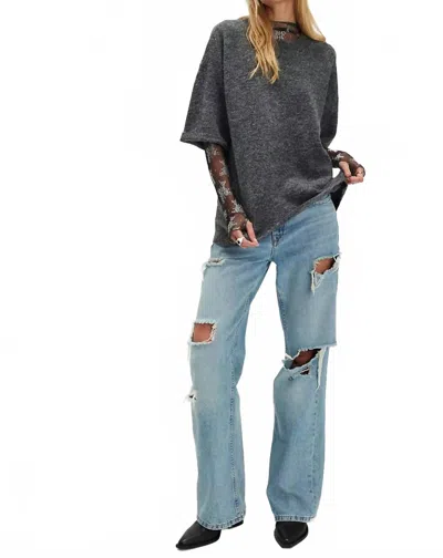 Free People Margot Sweater Tee In Charcoal Heather In Gray