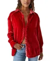 Free People Marianne Velvet Blouse In Red In Red