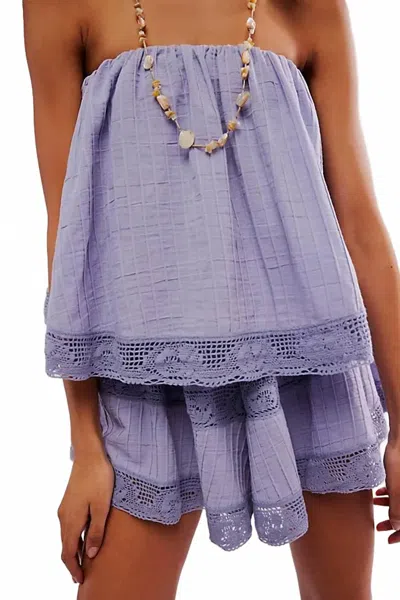 Free People Maribel Romper In Icelandic Blue In Purple