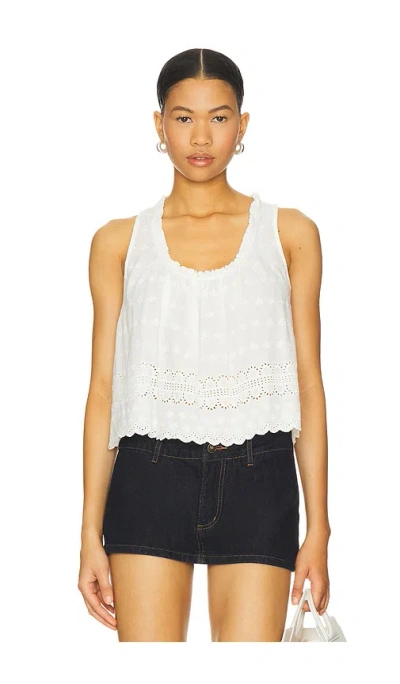 Free People Marina Eyelet Tank In White
