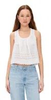 Free People Marina Eyelet Tank Top In Clean Ivory In Clean Ivory