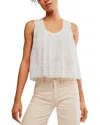 Free People Marina Eyelet Tank Top In Clean Ivory In Clean Ivory