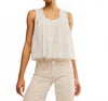 Free People Marina Eyelet Tank Top In Clean Ivory In White
