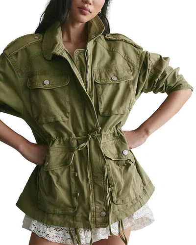 Free People Marlo Surplus Cotton Blend Jacket In Green