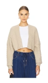 Free People Marlowe Textured Crop Cardigan In Feather Grey In Feather Grey