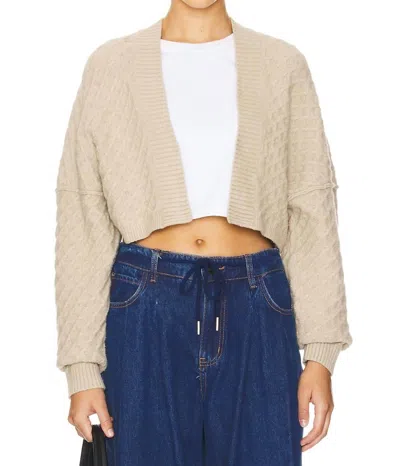 Free People Marlowe Textured Crop Cardigan In Feather Grey