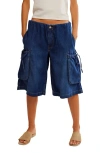 Free People Marty Crop Cargo Jeans In Blue