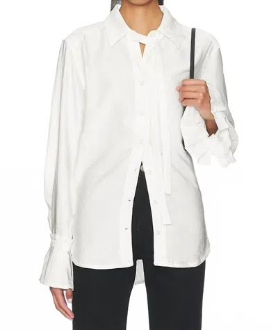 Free People Mary Lou Silky Shirt In Clean Ivory In White