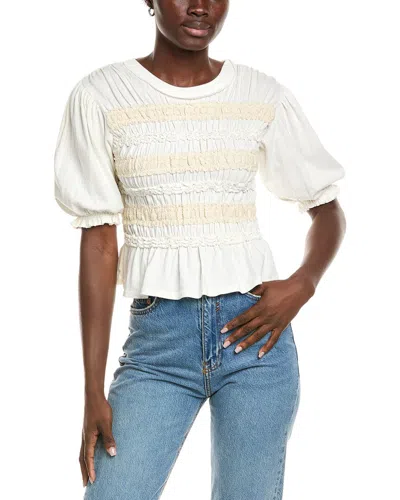 Free People Maxey Knit Top In White