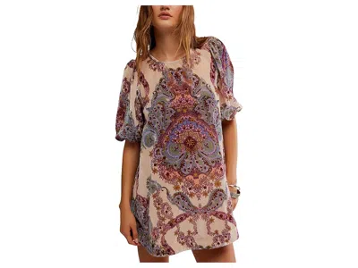Free People Maye Printed Velvet Tunic In Pink