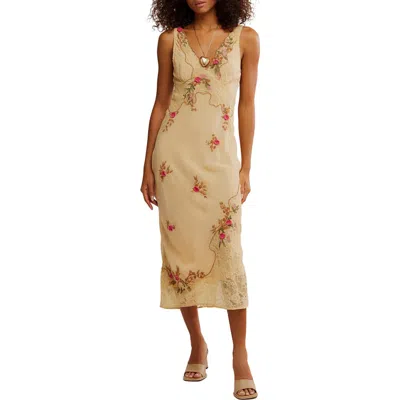 Free People Meet Again Midi Dress In Neutral