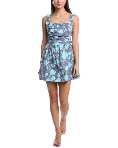 Free People Meet Me In Maui Printed Mini Dress In Blue