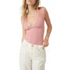 Free People Meg Rib Bodysuit In Brandied Apricot