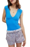 Free People X Intimately Fp Meg Seamless Bodysuit In Campanula