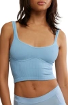 Free People Meg Seamless Crop Tank In Dusk Blue