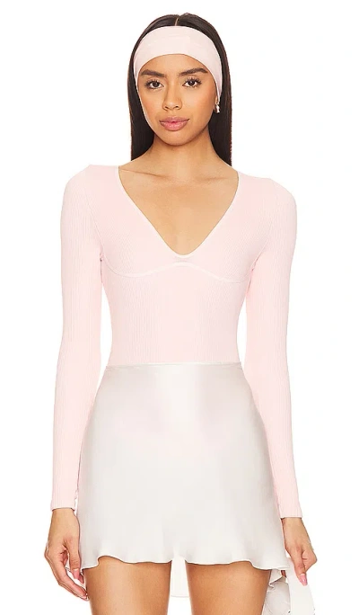 Free People Meg Seamless V Neck In Rose