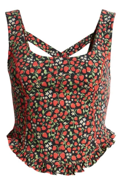 Free People Melanie Tank In Strawberry Combo