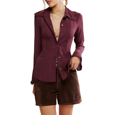 Free People Melrose Bell Sleeve Button-up Shirt In Multi